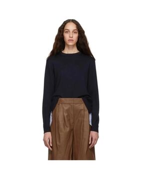 Tibi Merino Wool Zip Back Shirt Detail Sweater Size XS